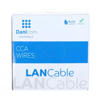 DSIT CAT6 sieťový kábel U/UTP AWG 24/7 flexibilný 100 metrov sivý CCA