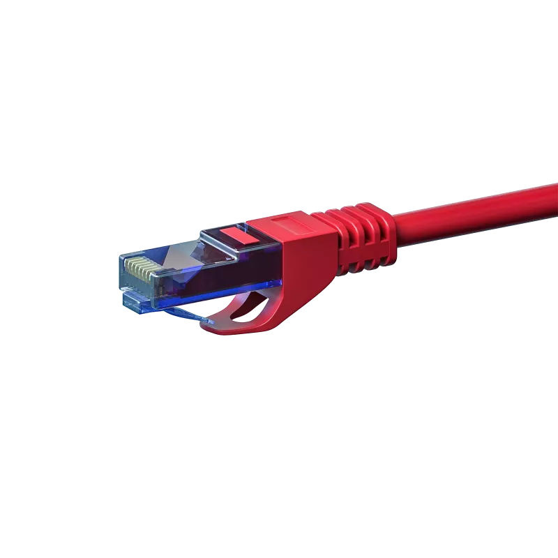 DSIT CAT6a U/UTP sieťový patch kábel 7,5 m červený 100 % meď