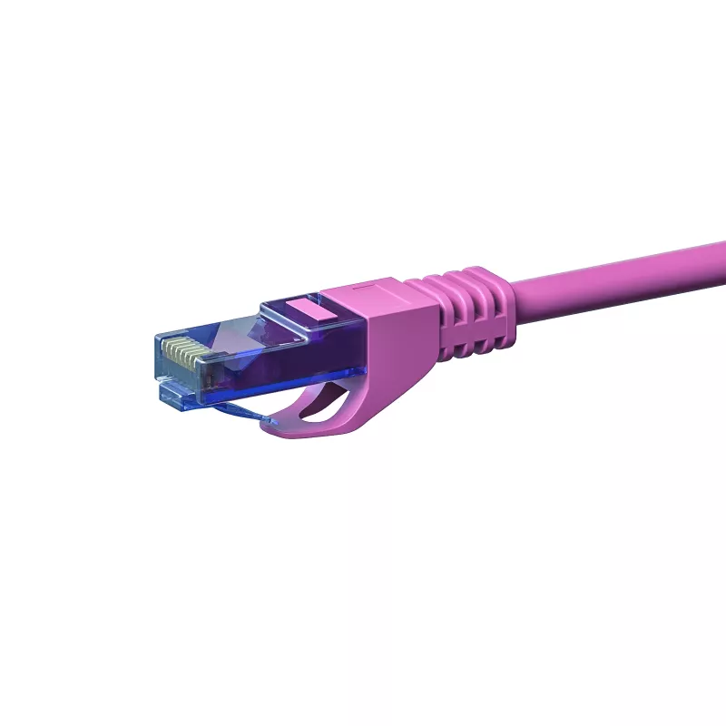 DSIT CAT6a U/UTP 30 m ružový sieťový patch kábel, 100 % meď, 10 Gbps, RJ45