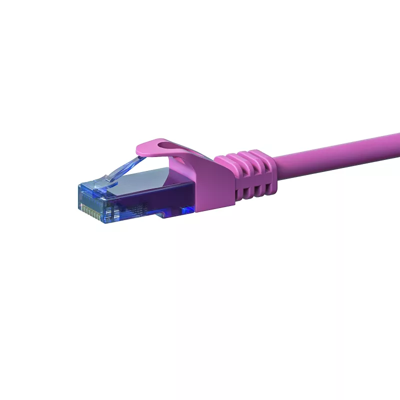 DSIT CAT6a U/UTP 30 m ružový sieťový patch kábel, 100 % meď, 10 Gbps, RJ45