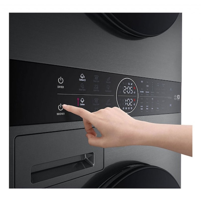 LG ELECTRONICS WashTower WT1210BBF (WiFi) 12kg/10kg práčka so sušičkou s AI DD™, Steam+ a ezDispense™ – Black Steel