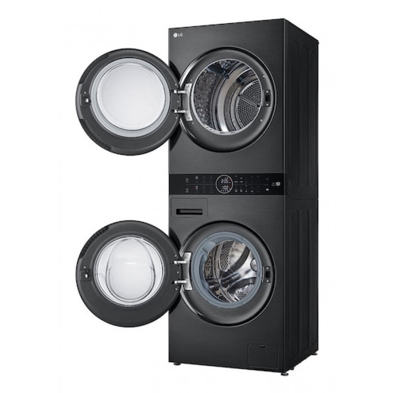 LG ELECTRONICS WashTower WT1210BBF (WiFi) 12kg/10kg práčka so sušičkou s AI DD™, Steam+ a ezDispense™ – Black Steel