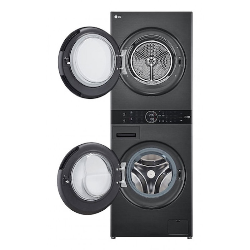 LG ELECTRONICS WashTower WT1210BBF (WiFi) 12kg/10kg práčka so sušičkou s AI DD™, Steam+ a ezDispense™ – Black Steel