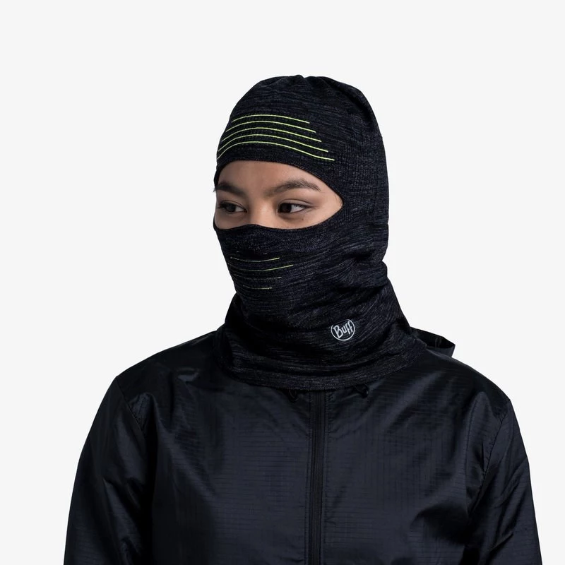 BUFF DryFlx Pro kukla - čierna, bezšvová 4-way stretch, termo, reflexná