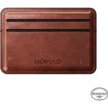 Nomad puzdro na karty Horween koža Olde Dublin - štíhle minimalistické RFID blokujúce kožené puzdro na karty, tmavohnedé