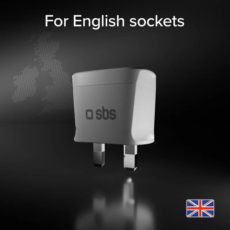 SBS univerzálny cestovný adaptér pre Veľkú Britániu - biely