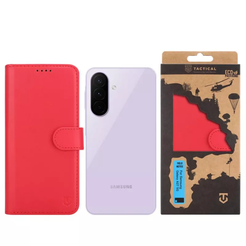 Tactical knižný kryt Field Notes Galaxy A27 5G červený
