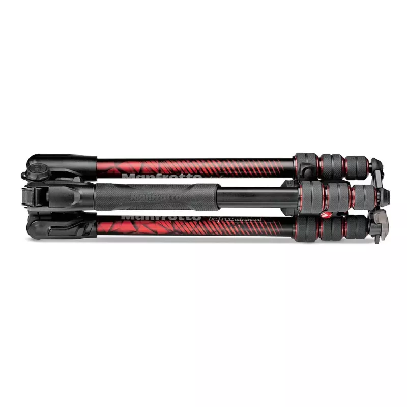 Manfrotto MKBFRTA4RD-BH Befree 4-sekčný hliníkový cestovný statív s guľovou hlavou, červený