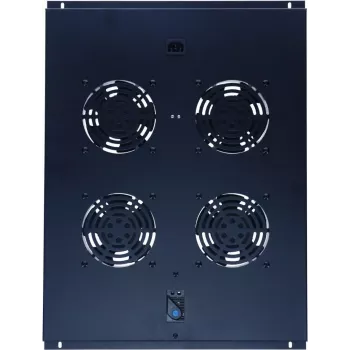 DSIT DS-FT80 4-ventilátorová chladiaca jednotka serverového racku s termostatom pre skrine s hĺbkou 800 mm, 1U, 230V, čierna