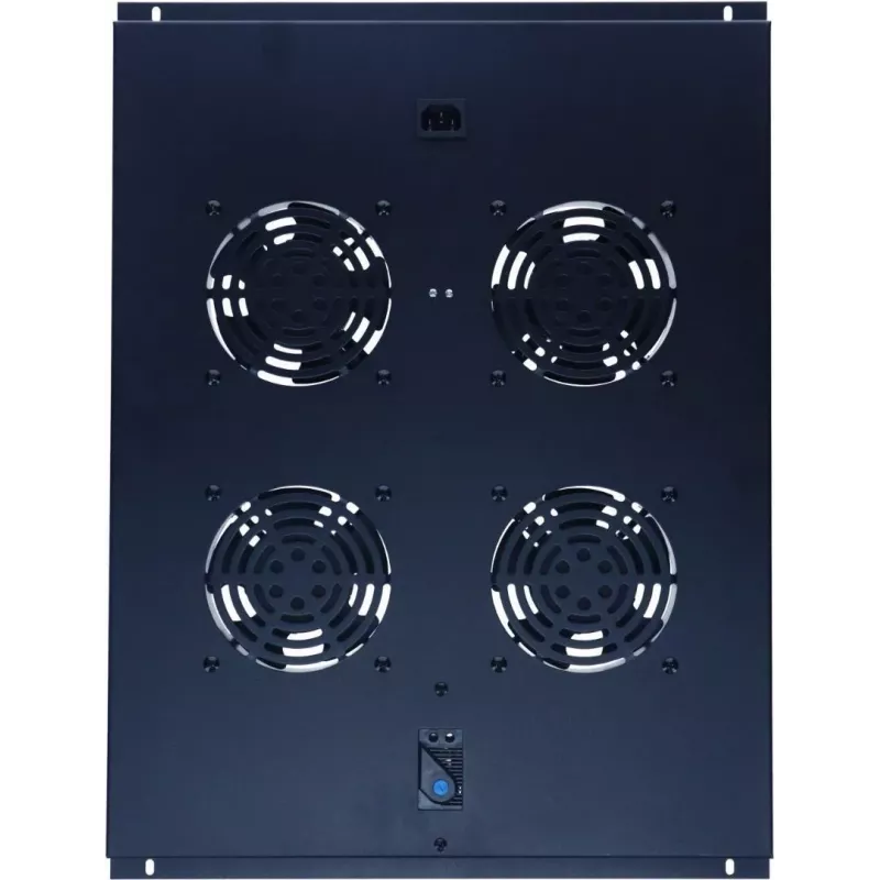 DSIT DS-FT80 4-ventilátorová chladiaca jednotka serverového racku s termostatom pre skrine s hĺbkou 800 mm, 1U, 230V, čierna