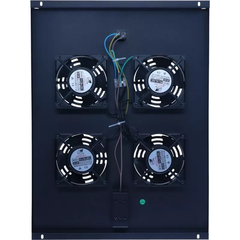 DSIT DS-FT80 4-ventilátorová chladiaca jednotka serverového racku s termostatom pre skrine s hĺbkou 800 mm, 1U, 230V, čierna