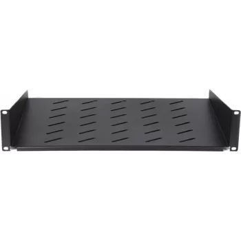DSIT DS-FH2U450 2U pevná polica pre nástenné skrine s hĺbkou 600 mm, hĺbka 450 mm, čierna