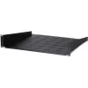 DSIT DS-FH2U450 2U pevná polica pre nástenné skrine s hĺbkou 600 mm, hĺbka 450 mm, čierna