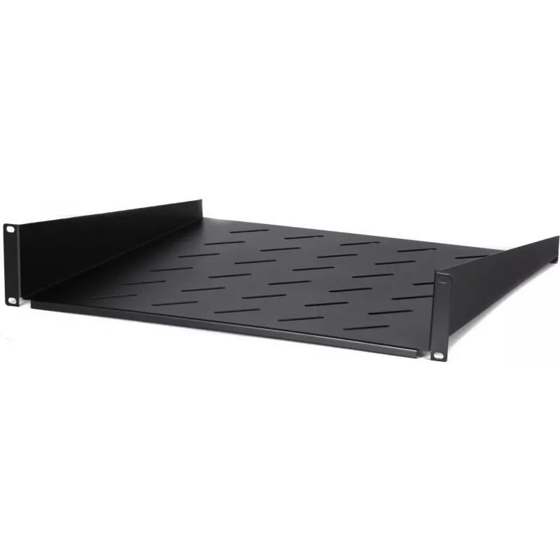DSIT DS-FH2U450 2U pevná polica pre nástenné skrine s hĺbkou 600 mm, hĺbka 450 mm, čierna