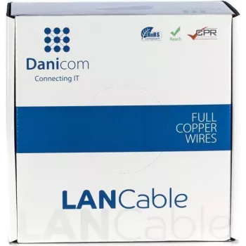 DSIT DANICOM CAT6A S/FTP 100m LSZH Fca bulk sieťový inštalačný kábel