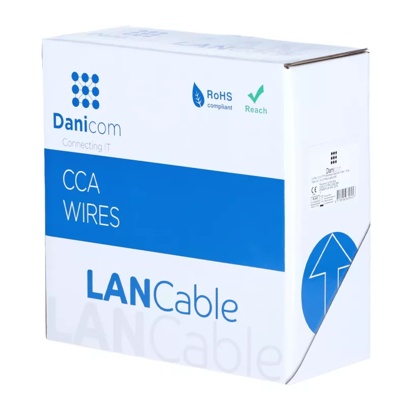 DSIT CAT5e F/UTP 50m flexibilný sivý CCA sieťový kábel na cievke (DC-FTP5CCA50-GRY)