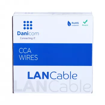 DSIT CAT5e SF/UTP sieťový kábel AWG 26/7 flexibilný 100 metrov sivý CCA