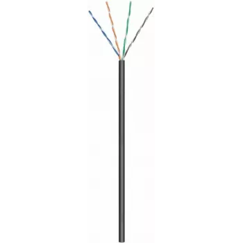 DSIT CAT6 vonkajší sieťový kábel, U/UTP, AWG 23/1 plný vodič, 305 m, čierny, CCA