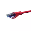 DSIT CAT6a U/UTP 100% medený patch kábel, 20 m, červená, RJ45 konektor samec na samec, 10 Gbit/s, 500 MHz