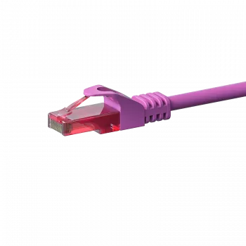 DSIT CAT6 sieťový kábel, U/UTP, 0,15 m, ružový, 100% meď (DC-69-001)