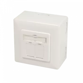 DSIT DC-Wall-Out-STP6-I povrchová Cat. 6/Class E tienená dvojitá RJ45 zásuvka, slonovina