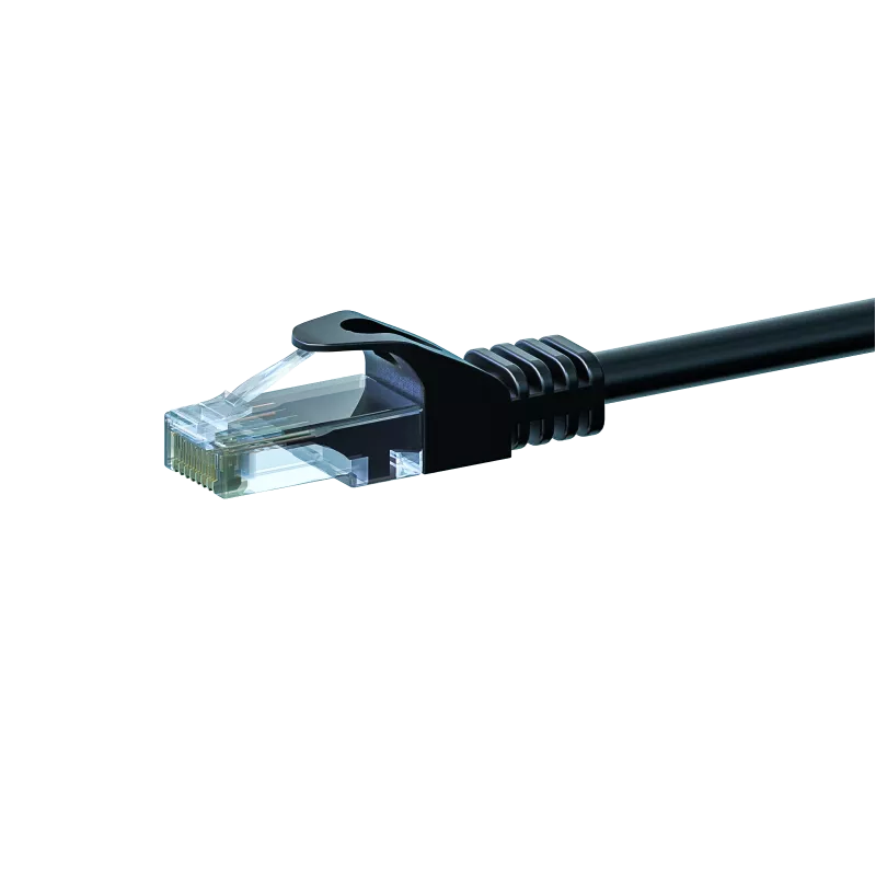 DSIT CAT 6 U/UTP sieťový patch kábel, 7,5 m, čierna, CCA, RJ45, 1 Gbit/s, 250 MHz
