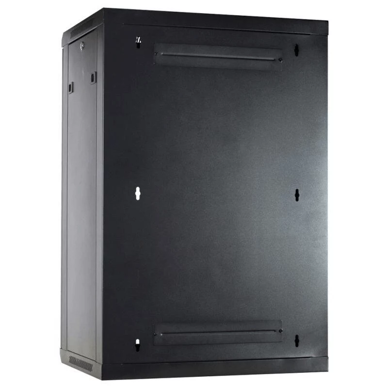 DSIT 18U nástenný serverový rozvádzač s kovovými dverami, 600x450x900 mm, čierny
