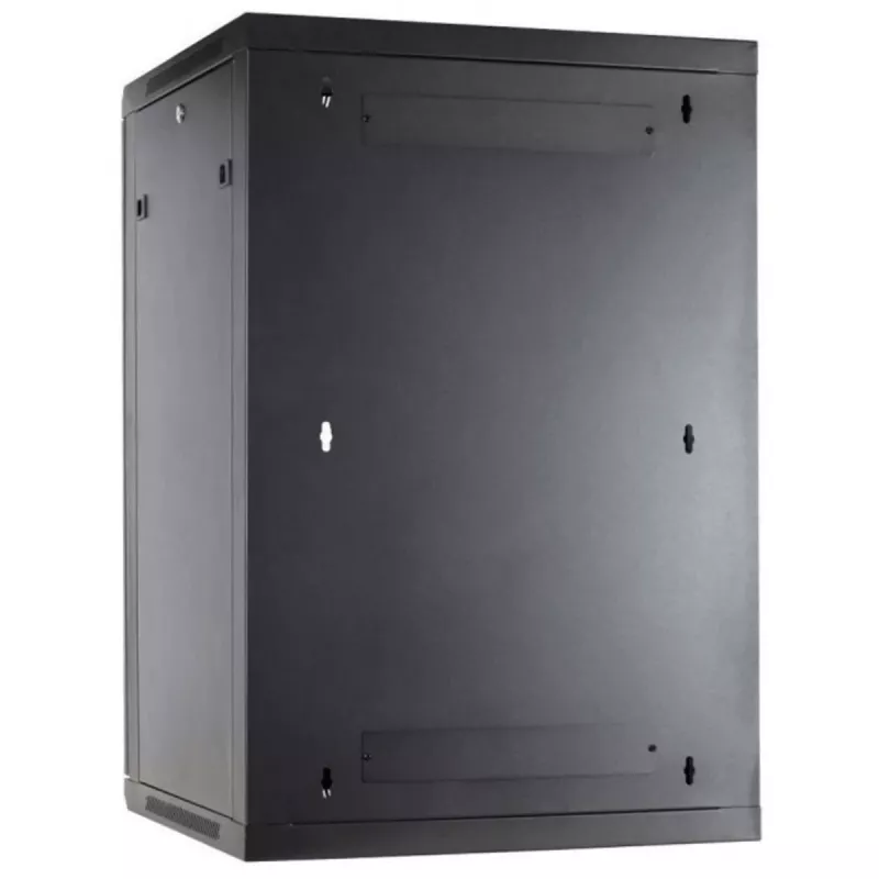 DSIT 27U nástenný serverový rozvádzač s presklenými dverami, 600x600x1300 mm, čierny