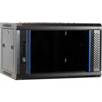 DSIT DS6604 4U nástenná serverová skriňa so sklenenými dverami, 600x600x280 mm, čierna
