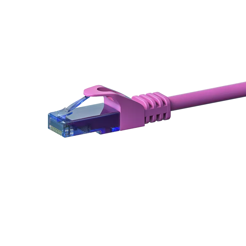 DSIT CAT6a U/UTP patch kábel, 100% meď, RJ45, 5m, ružový