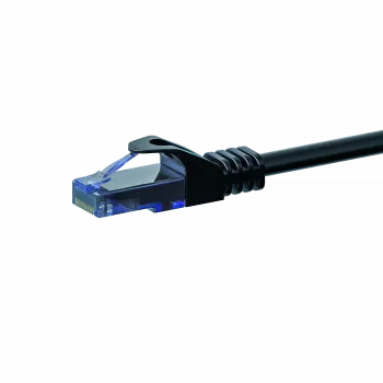 DSIT CAT6a U/UTP sieťový patch kábel, 100% meď, 0,15 m, čierny