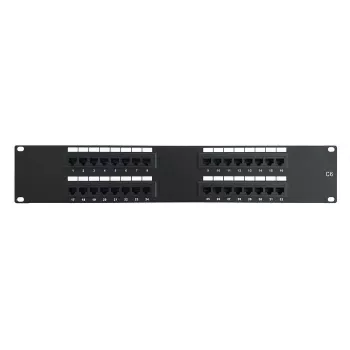 DSIT 19 palcový Cat6 UTP 32-portový patch panel 2U čierny