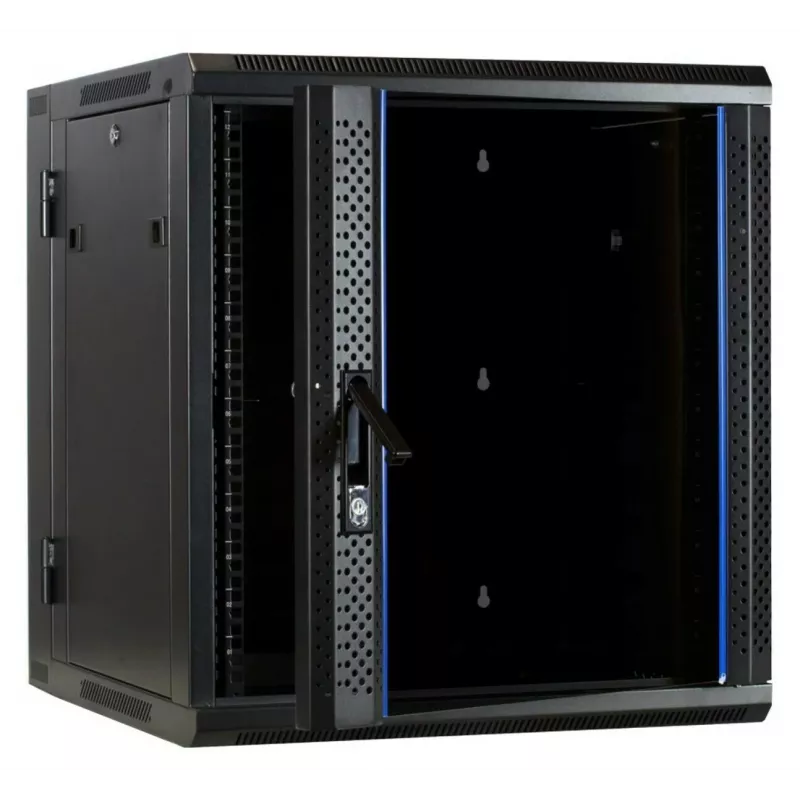 Reverzibilná nástenná serverová skriňa DSIT DS6612-DOUBLE so sklenenými dvierkami, šírka 600 mm