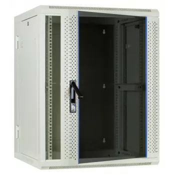 DSIT DS6615W-DOUBLE 6U obojstranná nástenná serverová skriňa s dverami z tvrdeného skla, biela (600x450x370 mm)