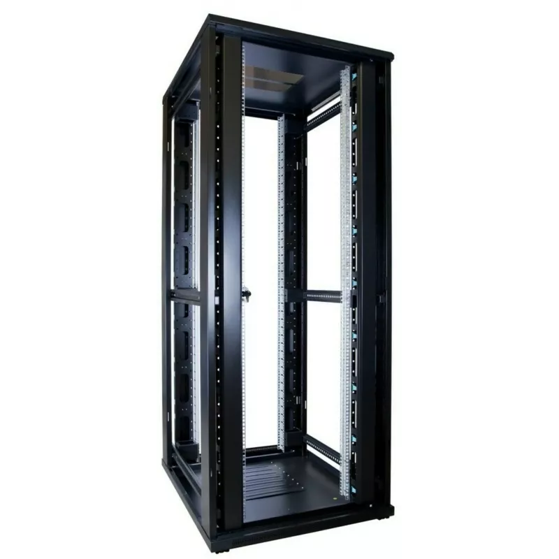 DSIT DS8042 42U 19 palcový serverový rack s tvrdenými sklenenými dverami, 800x1000mm, čierny