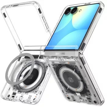 SPIGEN Ultra Hybrid Pro MagSafe puzdro pre Samsung Galaxy Z Flip8 Neo One – transparentné