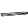 DSIT CAT 6 FTP sieťový patch panel 19 palcový 24-portový 1U LSA oceľový plech DS-Patch6-24FTP