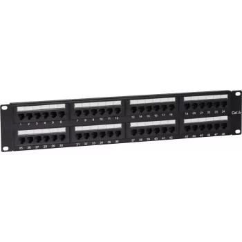 DSIT DS-Patch6-48UTP CAT6 UTP 19 palcový 48-portový sieťový patch panel, 1U, čierny