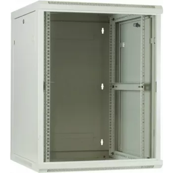 DSIT 12U nástenná serverová skriňa so sklenenými dverami, biela, 600x600x635 mm