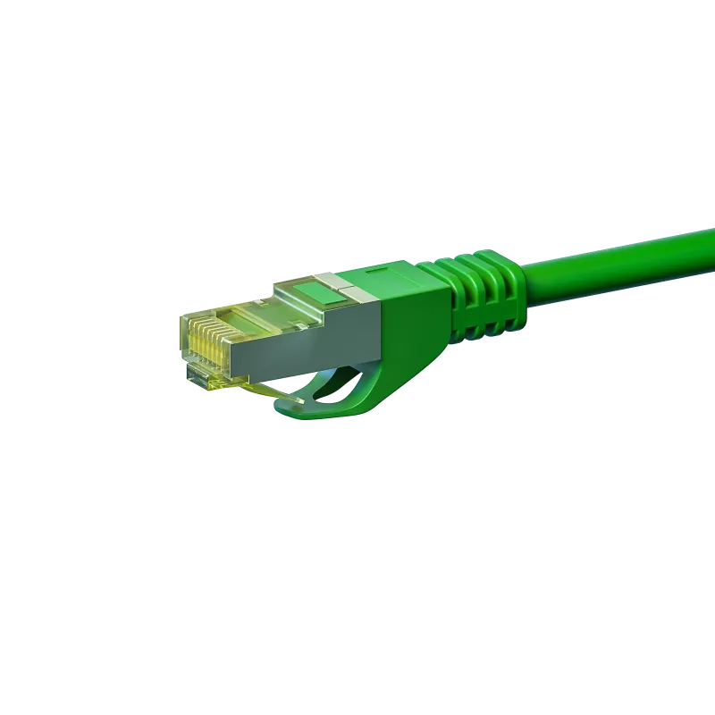 DSIT Cat.7 S/FTP PiMF sieťový patch kábel, RJ45, zelený, 0,25 m