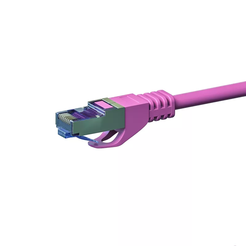DSIT CAT 6a S/FTP LSOH sieťový patch kábel, 20m, ružový