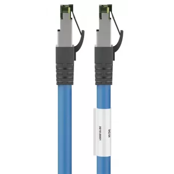 DSIT CAT 8 S/FTP PiMF RJ45 sieťový patch kábel, 0,25 m, modrá, 40 Gbps, 2000 MHz
