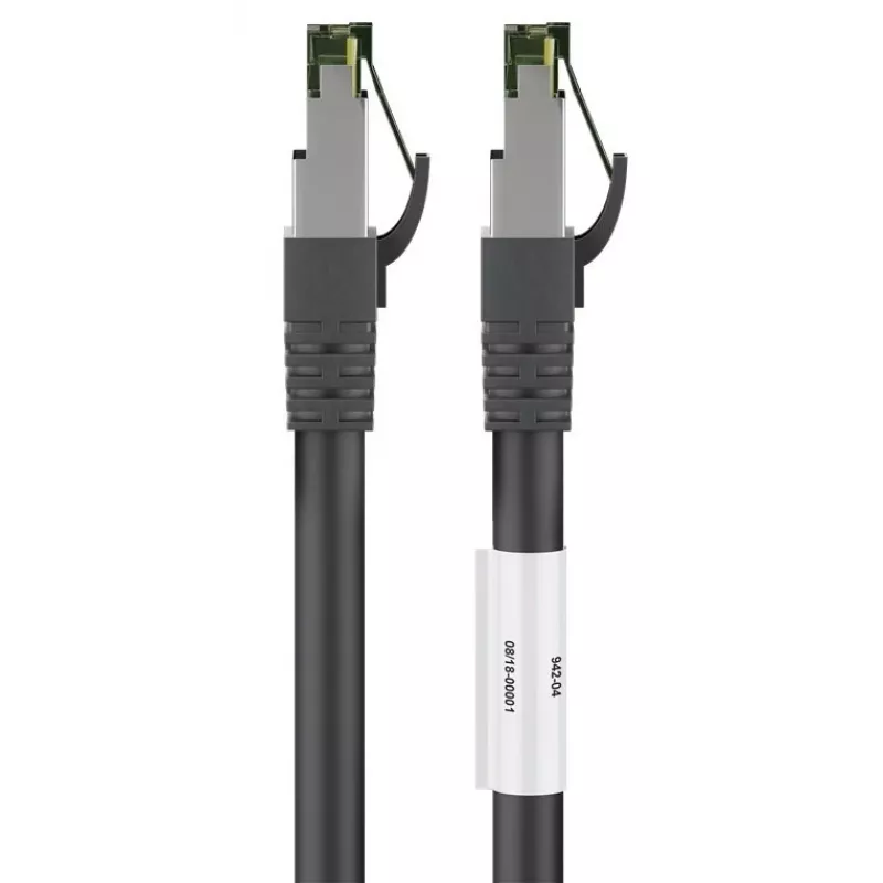 DSIT RJ45 sieťový kábel S/FTP PiMF CAT 8 kábel čierny 0,25 m