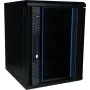 DSIT 9U 10 palcový nástenný serverový rack so sklenenými dverami, 370x450x486 mm, čierny