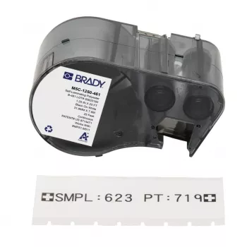 BRADY BMP51/BMP53/M511 samolaminovacia vinylová etiketa na označenie káblov, biela/transparentná, 38,1 mm x 25,4 mm, 160 etikiet/rolka