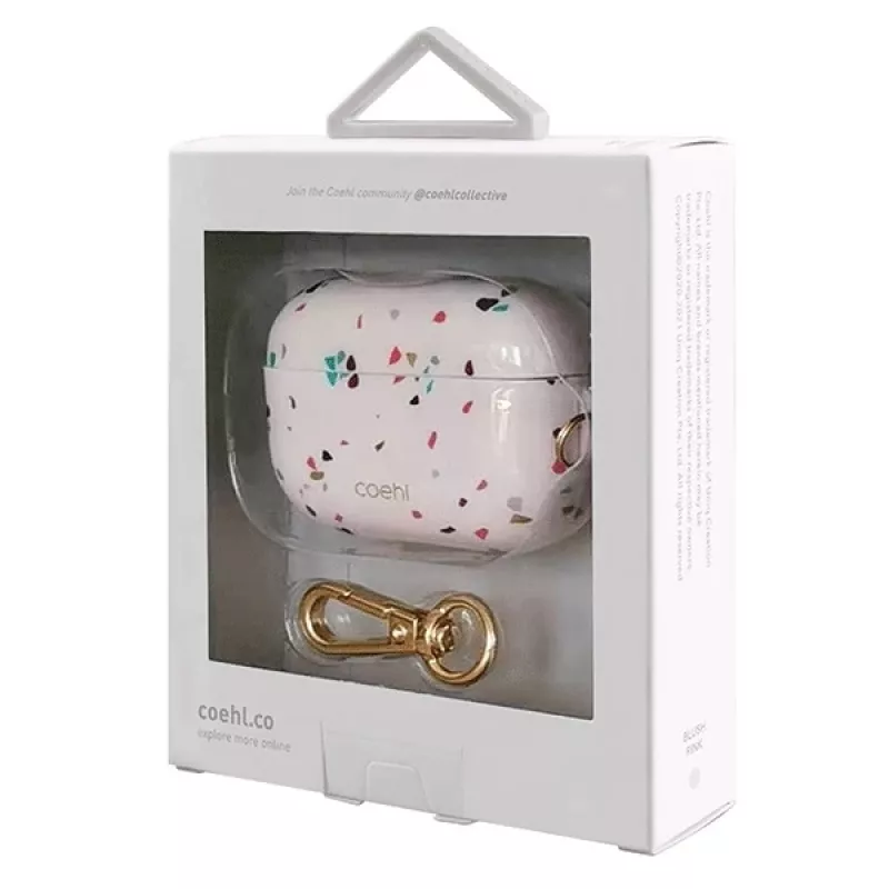 UNIQ Coehl Terrazzo puzdro pre Apple AirPods Pro – Blush Pink