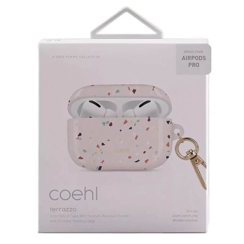 UNIQ Coehl Terrazzo puzdro pre Apple AirPods Pro – Blush Pink
