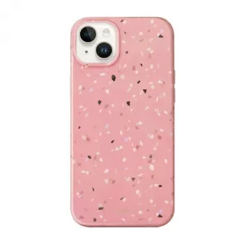 UNIQ Coehl Terrazzo puzdro pre iPhone 14 Plus / 15 Plus, koralová ružová