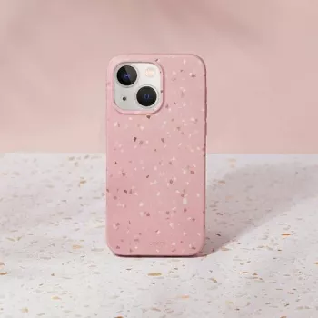 UNIQ Coehl Terrazzo puzdro pre iPhone 14 Plus / 15 Plus, koralová ružová