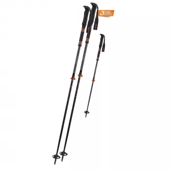 Komperdell Carbon C2 Ultralight skialpinistické palice - čierna/oranžová
